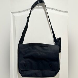 Black Messenger / Shoulder Bag with carrying handle and Strap Pouch - NWOT